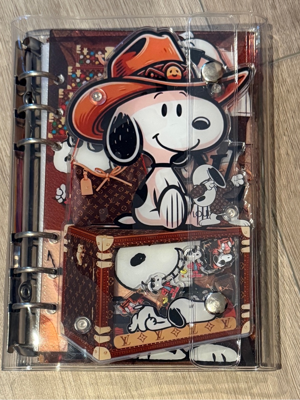 Louis Vuitton Snoopy Clear Cover Notebook - Brown & Orange